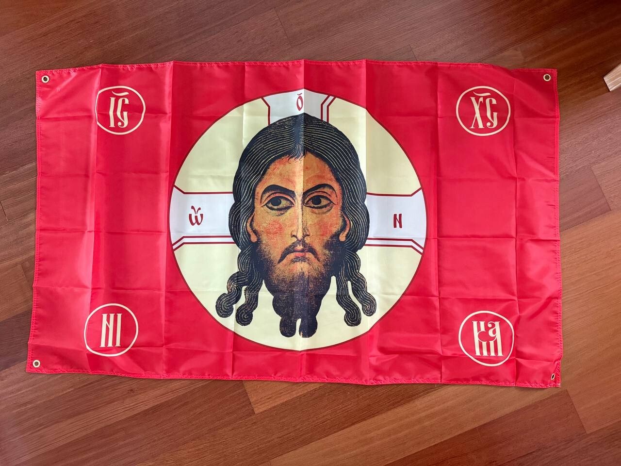 Orthodox Christian Flag – Christ with Religious Symbol Red 150 x 90cm