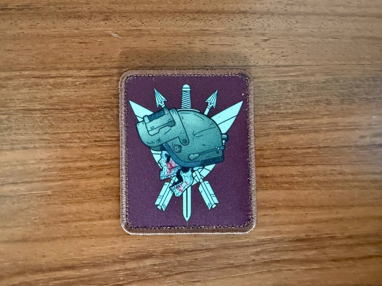 Russian Tactical Helmet Skull Badge - Military Patch by Korpus Vyshivaniya