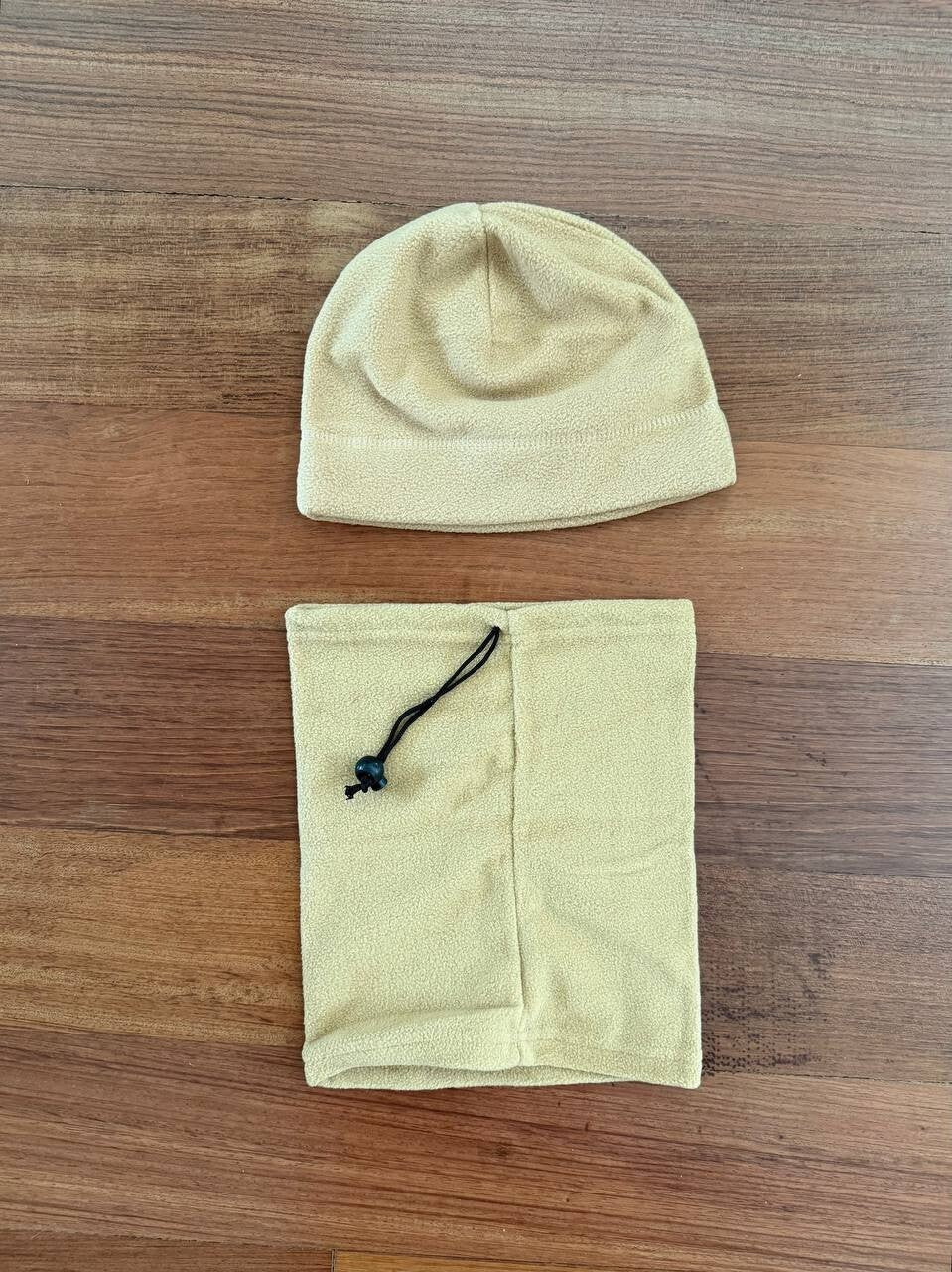 Fleece Hat and Neck Gaiter Set (Tan Color)