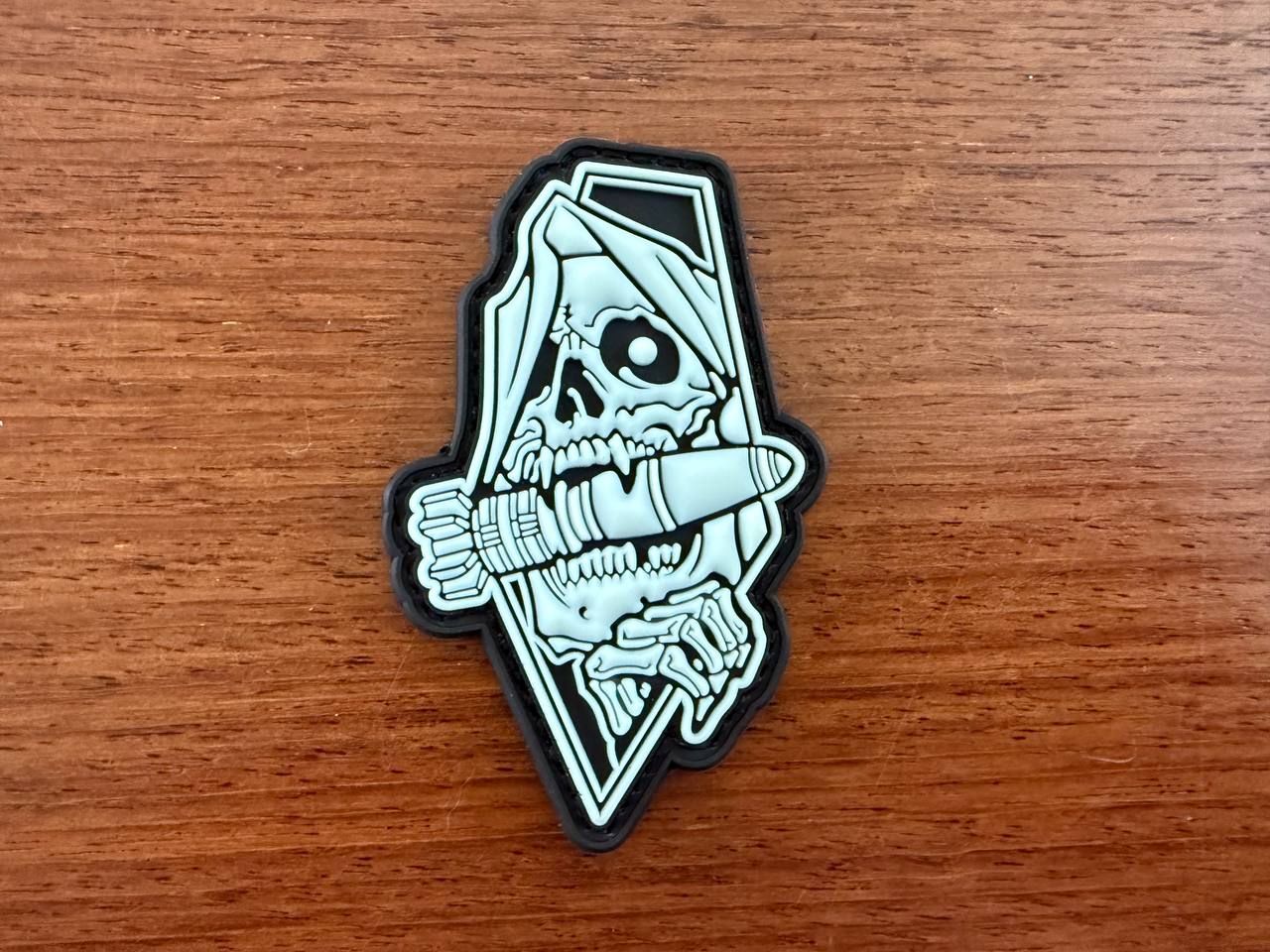 Russian Grim Reaper Skull with Mortar Round Badge - Military Patch