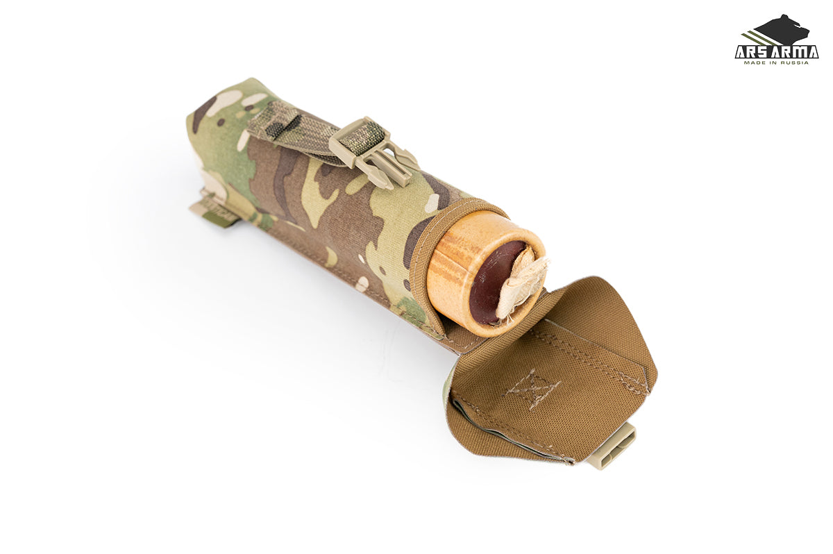 Russian Ars Arma RDG-2 Smoke Grenade Pouch LC - Multicam camouflage pouch designed to securely hold a smoke grenade, featuring durable fabric and secure closure, ideal for tactical use.