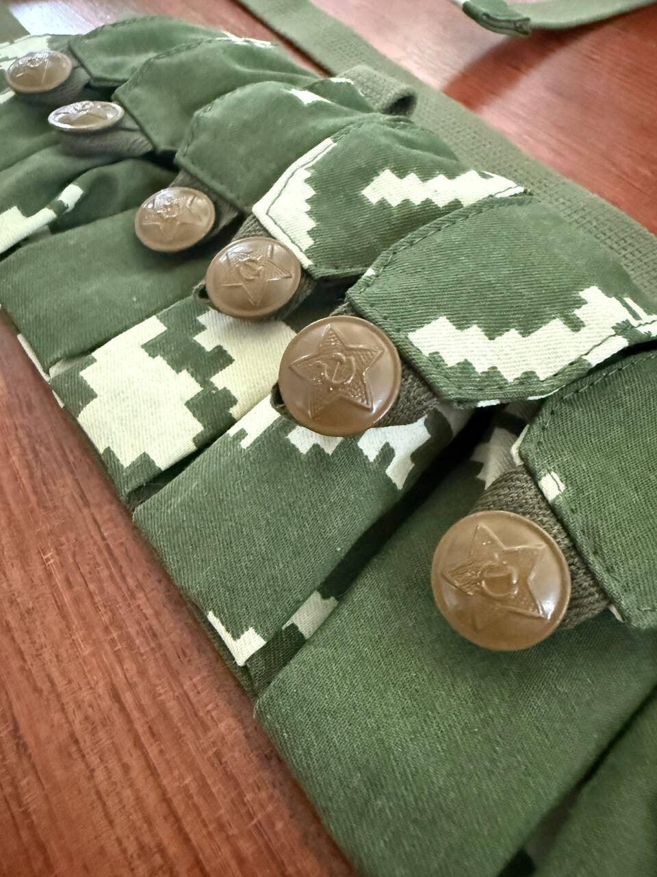 Soviet KLMK Camouflage Chest Rig - Poyas A + Poyas B Set for AK Magazines - Tanki Store vest (Image 3)