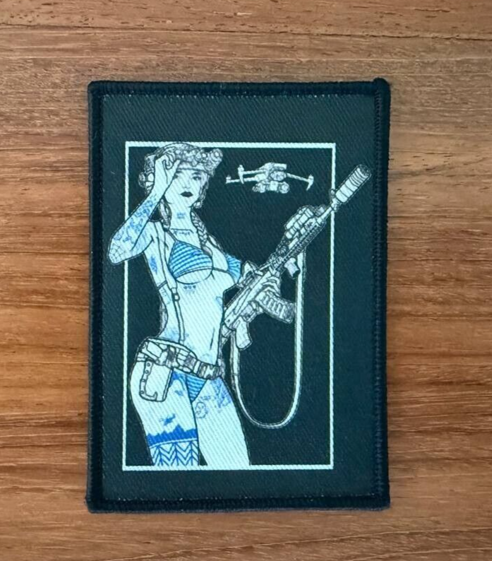 Pin-Up Girl with Tactical Gear Russian Military Patch by Korpus Vyshivaniya