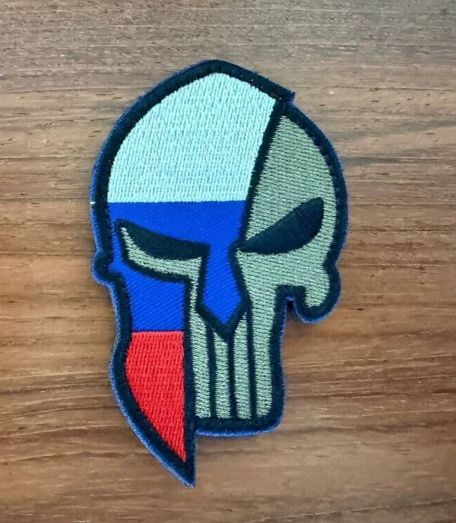 Skull Design with Russian Tricolor Pattern Tactical Military Patch