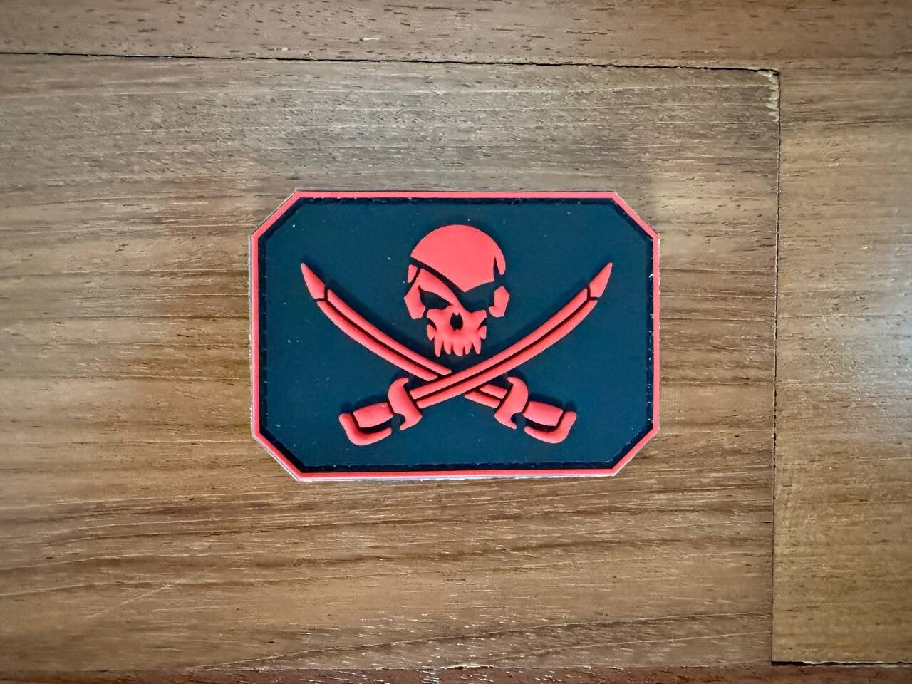 "Pirate Skull Swords" Military Morale Badge, Black-Red - Russian Tactical Patch