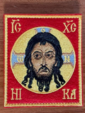 Orthodox Icon of Christ Russian Army Red Design - Military Patch