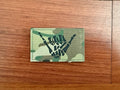 Skeleton Shaka Hand Gesture, Camo Design Morale Badge - Russian Tactical Patch