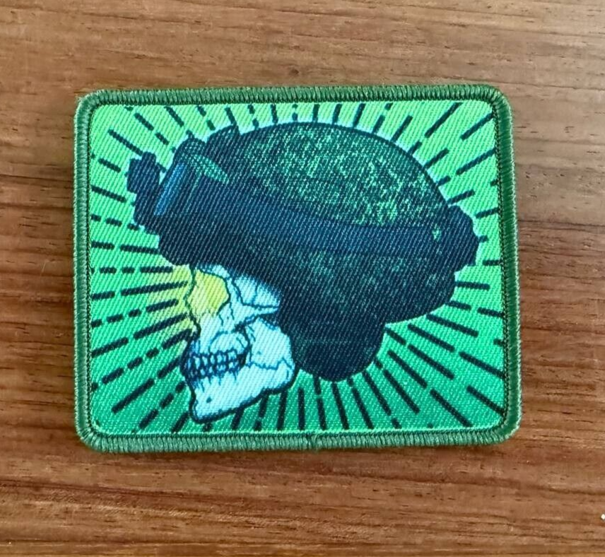 Tactical Skull Green Badge - Russian Military Patch by Korpus Vyshivaniya