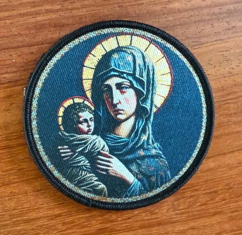 Orthodox Mother of God Mary Icon-Inspired Badge - Russian Military Patch