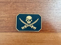 Russian Pirate Skull Patch - Golden and Black Background - Military Badge