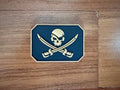 "Pirate Skull Swords" Military Morale Badge, Black-Gold - Russian Tactical Patch