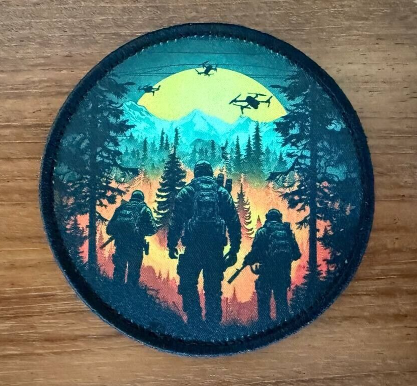Forest Patrol at Sunset Russian Military Patch by Korpus Vyshivaniya