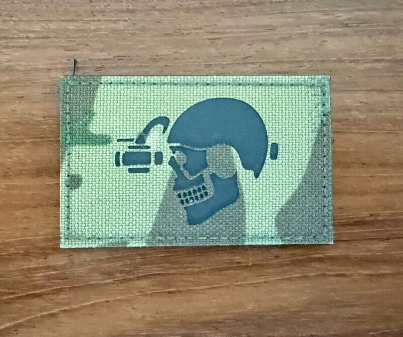 Multicam Skull with Night Vision Goggles - Russian Tactical Military Patch