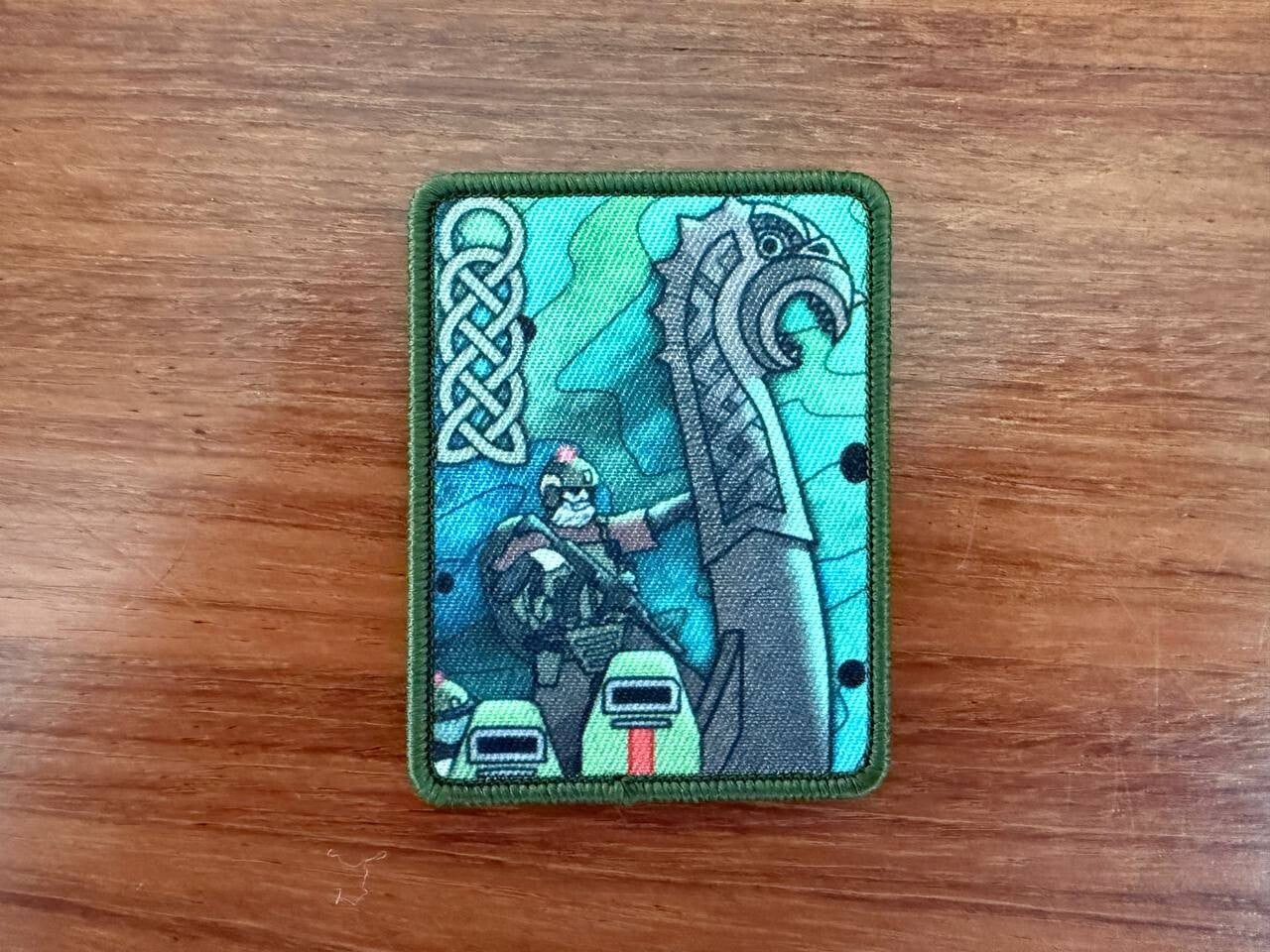 Viking Warrior and Slavic Knot - Russian Military Patch by Korpus Vyshivaniya