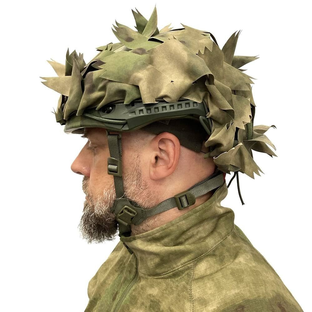 Russian 5.45 DESIGN Leaf Helmet Cover - A-TACS FG Moss Camouflage