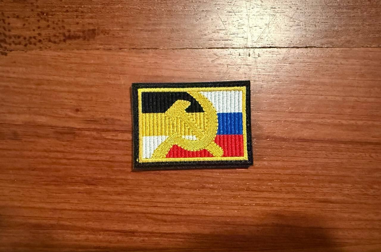 Hammer and Sickle on Flag Background- Russian Tactical Military Patch