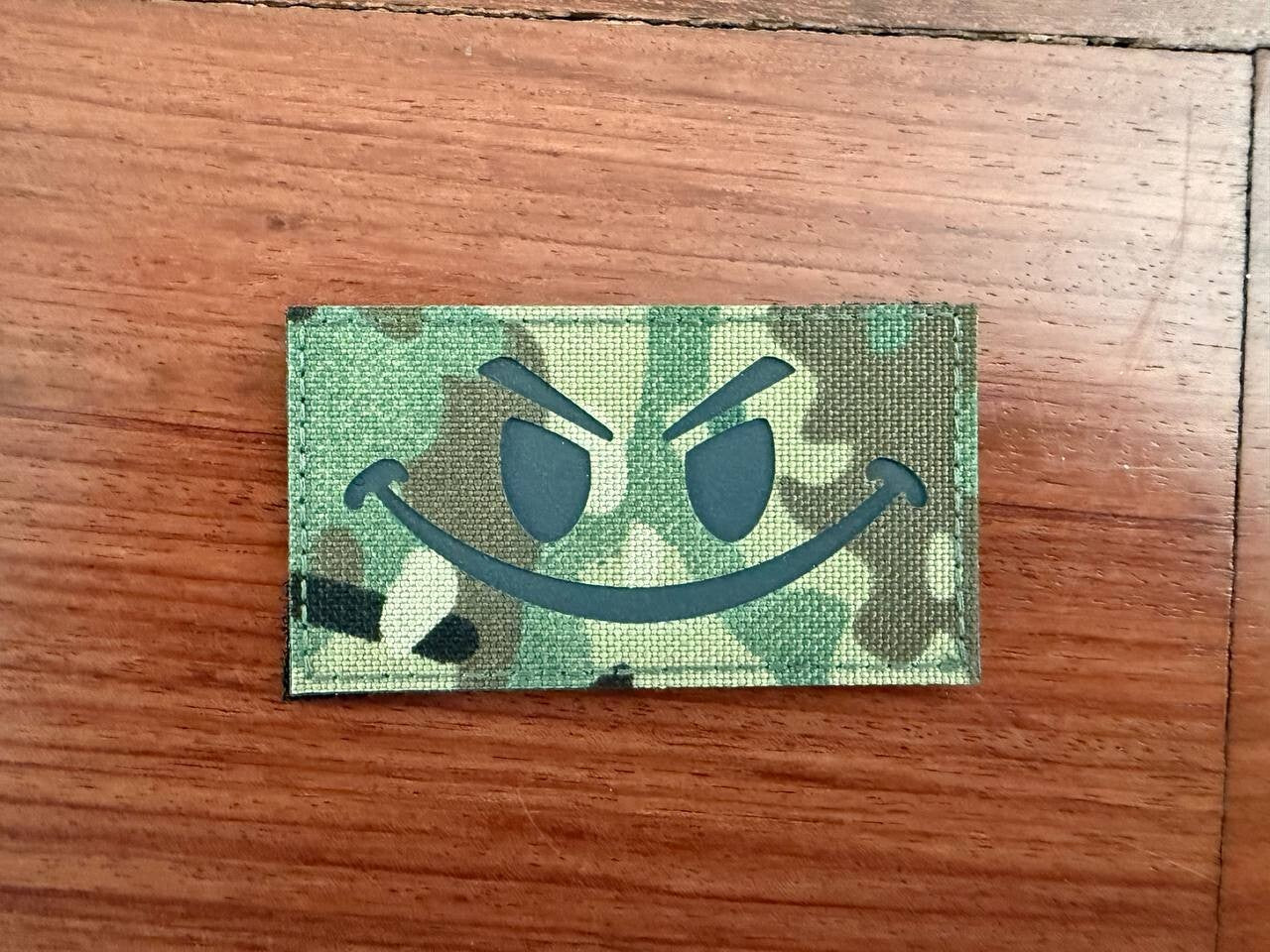 Tactical Smiley Face Patch (Camouflage) Military Badge  - Russian Tactical Patch