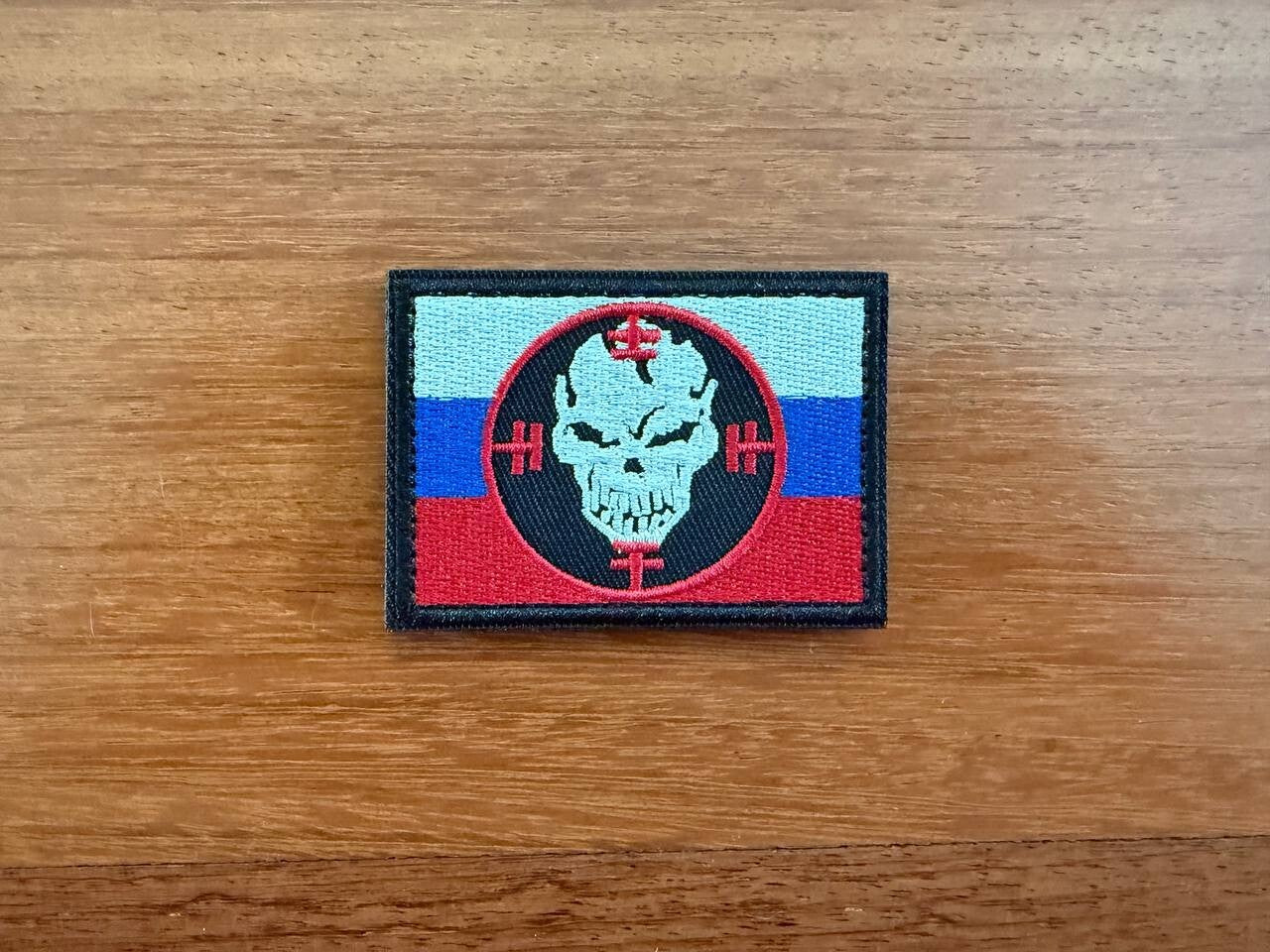 Russian Tricolor with Skull Tactical Badge  -  Army Military Patch