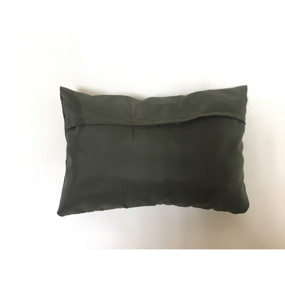 Green pillow on a white background