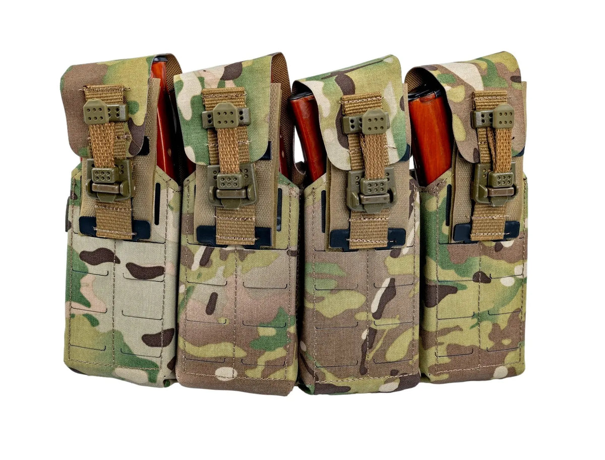 Preorder: Russian Gear Craft AK Quad Mag Pouch - Rigid Silent Flap Closure