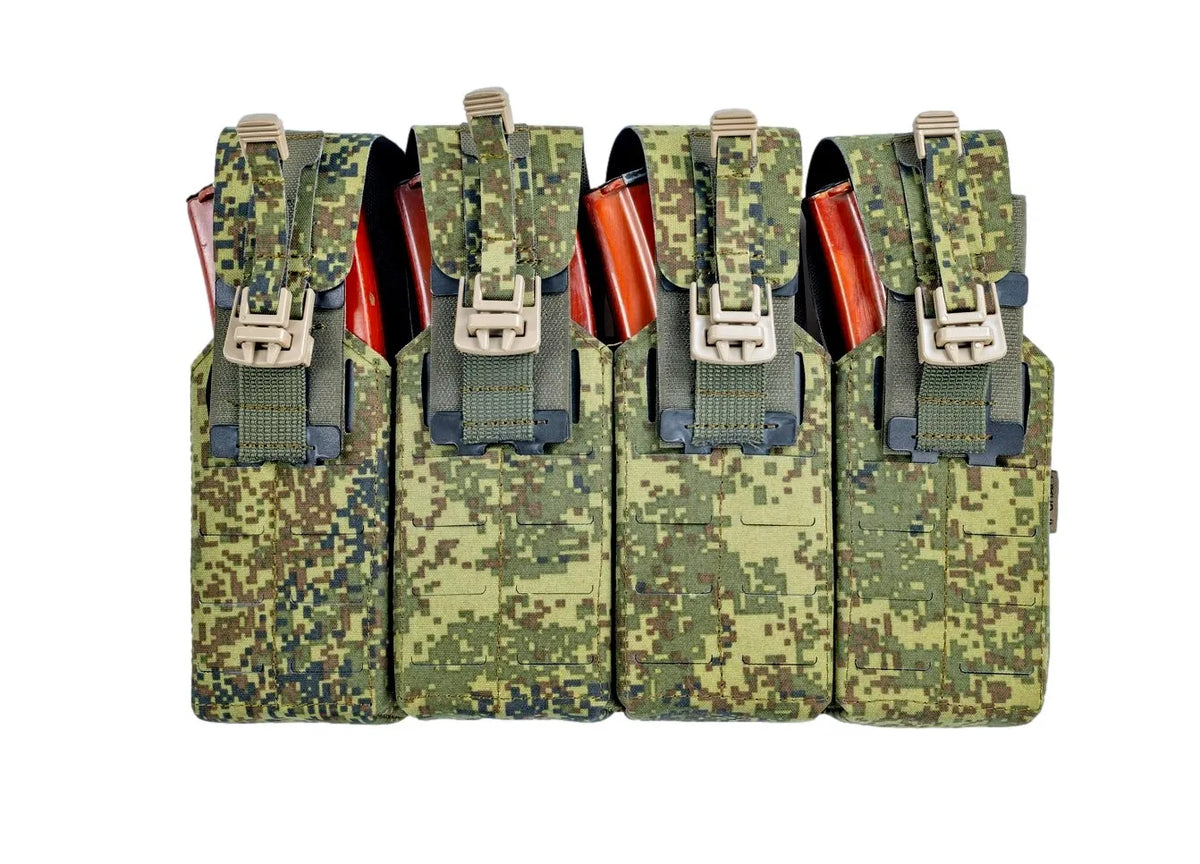 Preorder: Russian Gear Craft AK Quad Mag Pouch - Rigid Silent Flap Closure