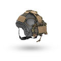Side view of a tactical helmet fitted with the Russian MBC Gear - Universal Helmet Module - EMR (Digital Flora) featuring digital flora camouflage and accessory attachment points.