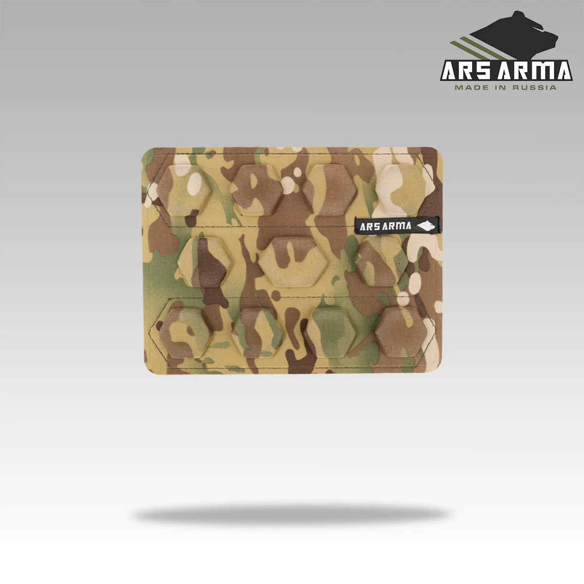 Russian Ars Arma HEXS Cummerbund Pads (Pair) - Multicam camouflage pattern with hexagonal stitching, designed for durable and comfortable tactical gear enhancement.