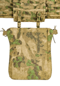 Russian Gear Craft - MK2 Sitting Pad (Pyatitochechnik) - A-TACS FG camouflage sitting pad attached to tactical gear with MOLLE straps, designed for outdoor use and Russian surplus enthusiasts.