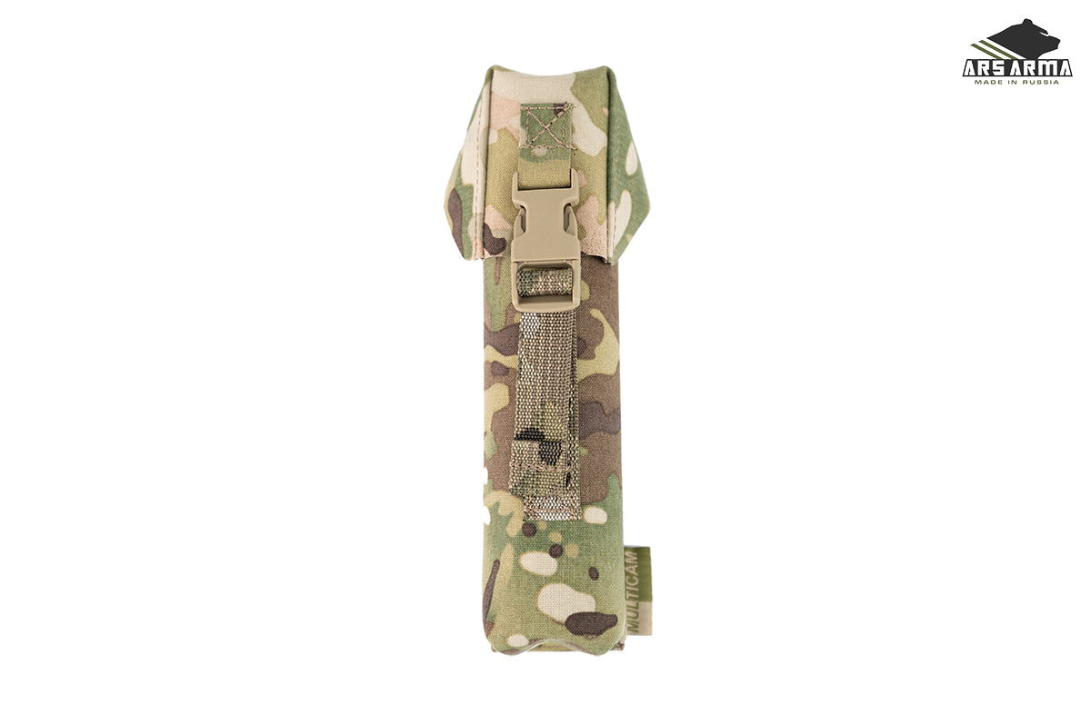 Russian Ars Arma RDG-2 Smoke Grenade Pouch LC - Multicam in camouflage pattern, designed for secure carry and easy access to smoke grenades, ideal for tactical use.