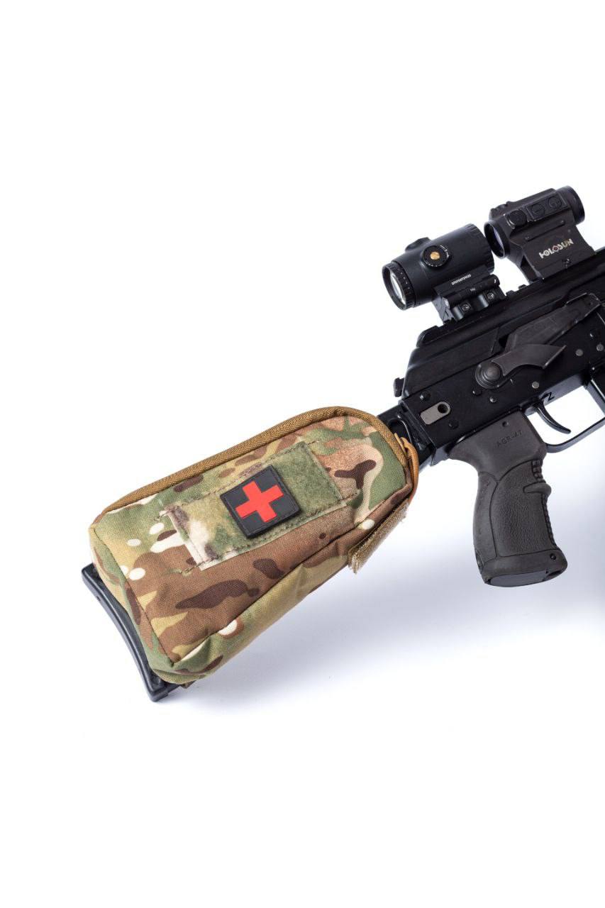 Russian Multicam Rifle Stock Pouch Tactical Storage Accessory