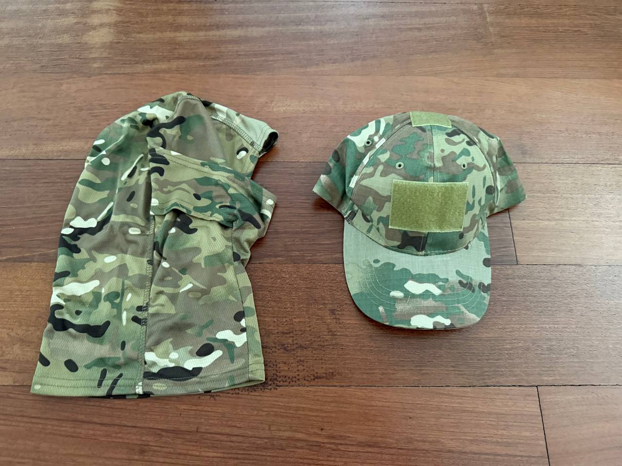Russian Bundle Summer Tactical Balaclava + Military Cap Set - Multicam