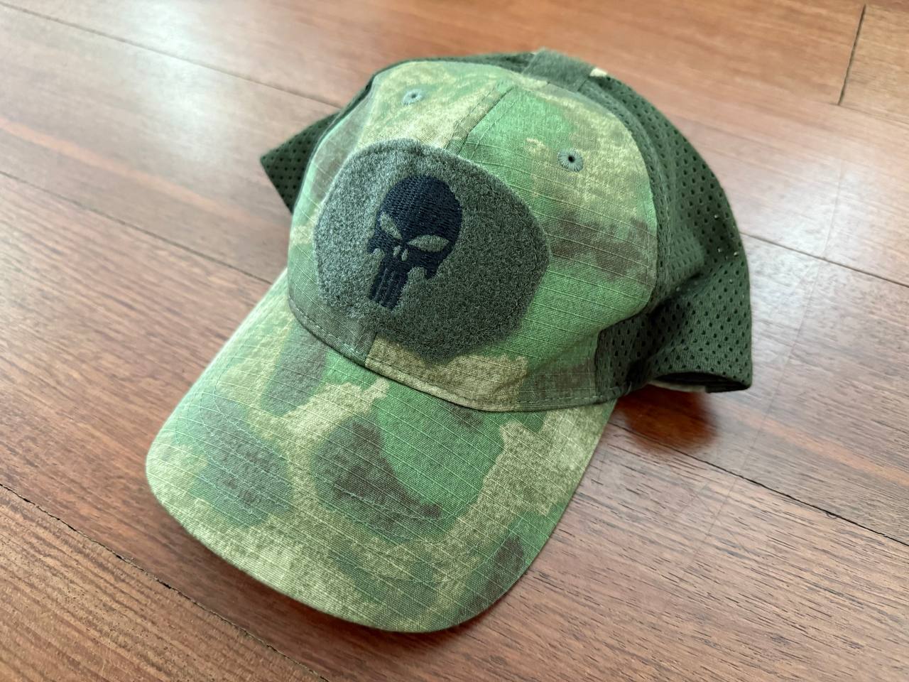 Tactical Cap - ATACS Camo - Black Skull Patch Design