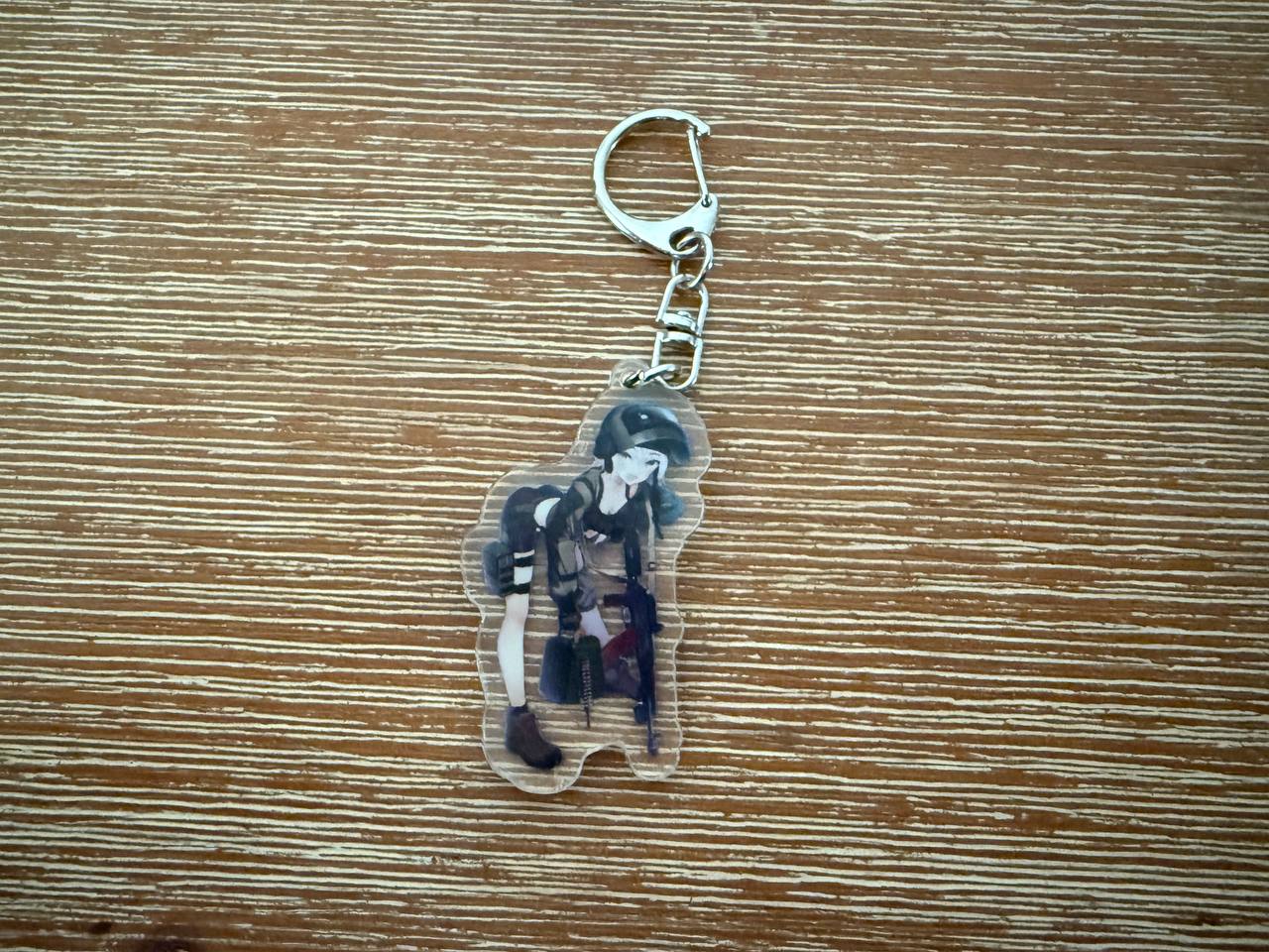 Russian Tactical Anime Girl Manga Style with AK - Keychain