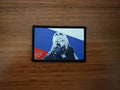 Russian Anime Girl Operator - Military Patch featuring an anime-style female soldier aiming a rifle against a blue and red background, styled with tactical military theme.