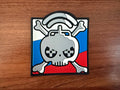 Russian FPV Operator PVC - Military Patch featuring a skull with crossed bones, radio signal icon, and the Russian flag colors in the background, designed with a bold military style.