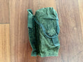 Compact green camouflage pouch made of durable fabric, designed for carrying 2 AK magazines and a flare, identified as Russian Tekhinkom Right-Handed 2x AK Mag Pouch + ROP Flare - EMR - Old Gen.