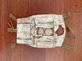 Russian Desert Helmet Cover for Ops-Core Helmets - Size M/L in digital desert camouflage pattern laid flat on a wooden surface, featuring adjustable straps and reinforced stitching.