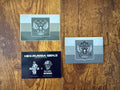 Russian ROTA Flag Patch Gen 3 - Size S - 75x50mm displayed with two patches featuring a gray and olive green camouflage design and a double-headed eagle emblem, alongside a promotional card.