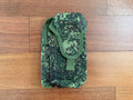 Russian Triada-TKO Right-Handed AK Dual Mag Pouch with ROP Flare - EMR Camo in green digital camouflage pattern, designed for securely carrying AK magazines.