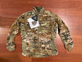 Russian Triada-TKO VKPO 3.0/3.1 Fleece Jacket - Multicam - Size 50/4 laid flat on wooden surface, showing zip-up front and camouflage pattern, typical of Russian surplus gear.