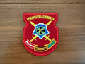 20th Guards Motor Rifle Division of the Russian Armed Forces - Military Patch featuring crossed swords, an emblem with a star, and colored stripes on a red background symbolizing Russian military heritage.