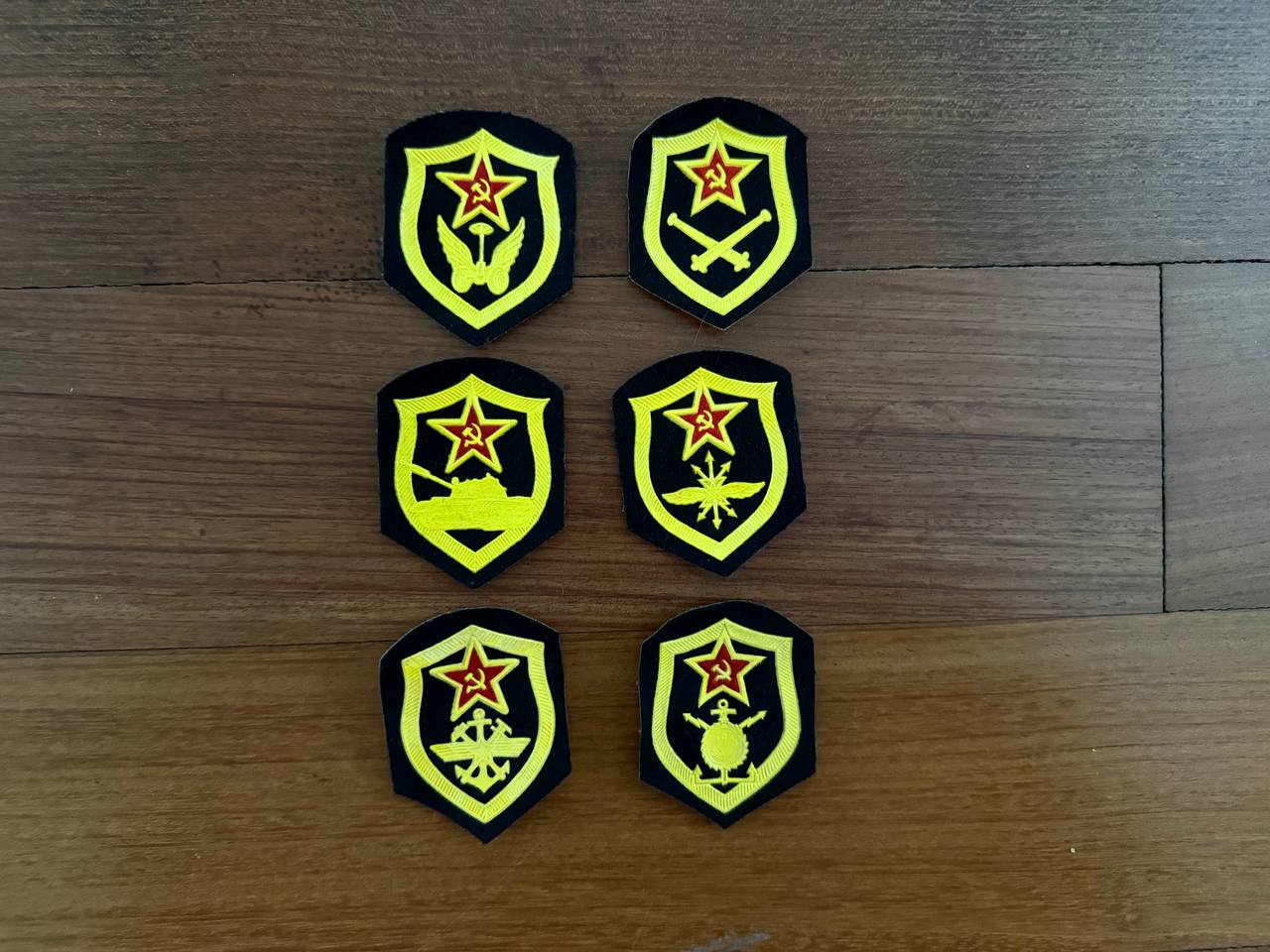 Soviet Army Set of 6 Sew On Patches - Collection 1970s 1980s - USSR Armed Forces