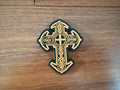 Russian Orthodox Cross "Save and Protect" Gold Color 80x65mm PVC - Military Patch