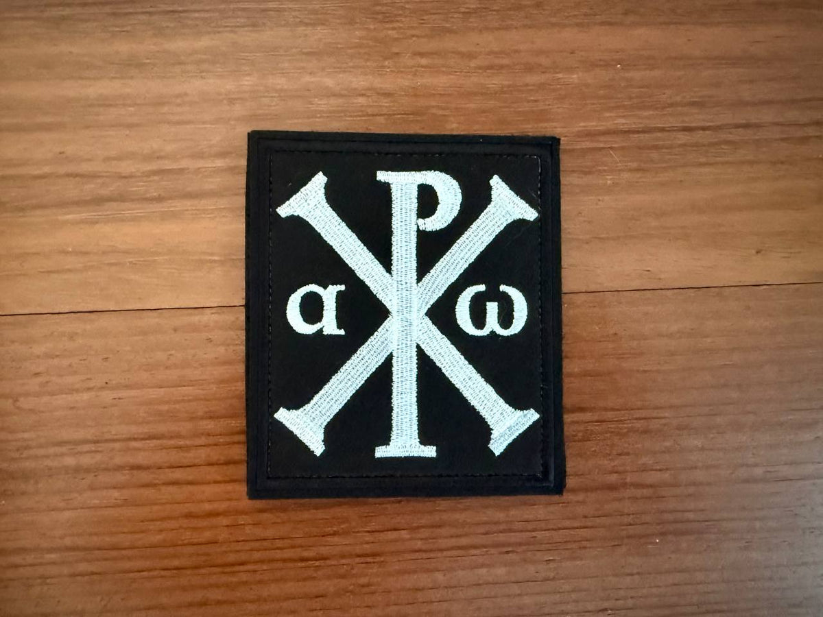 Russian Chi Rho Alpha Omega Christian Black Military Patch