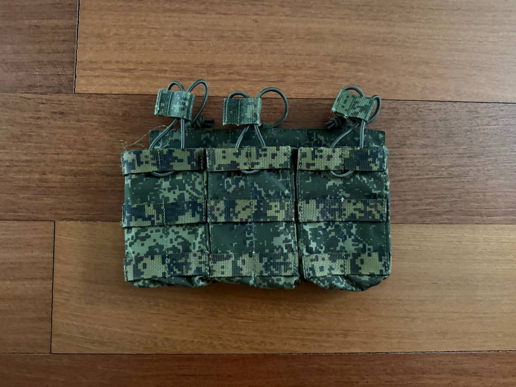 Russian Ars Arma Triple AK Magazine Placard Pouch MOLLE EMR Digital Flora
