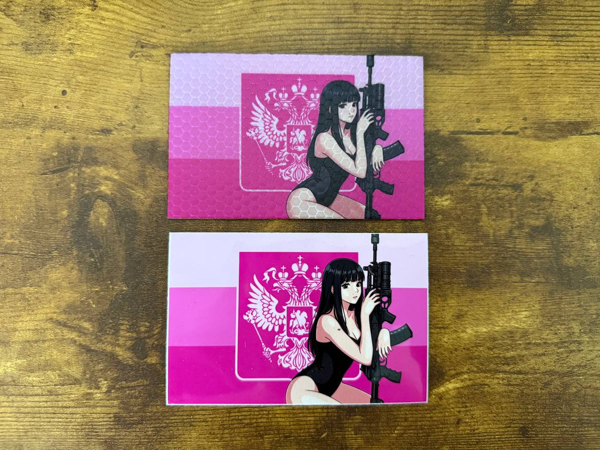 Russian ROTA "Goth Girl" Patch + Sticker - Set Size L
