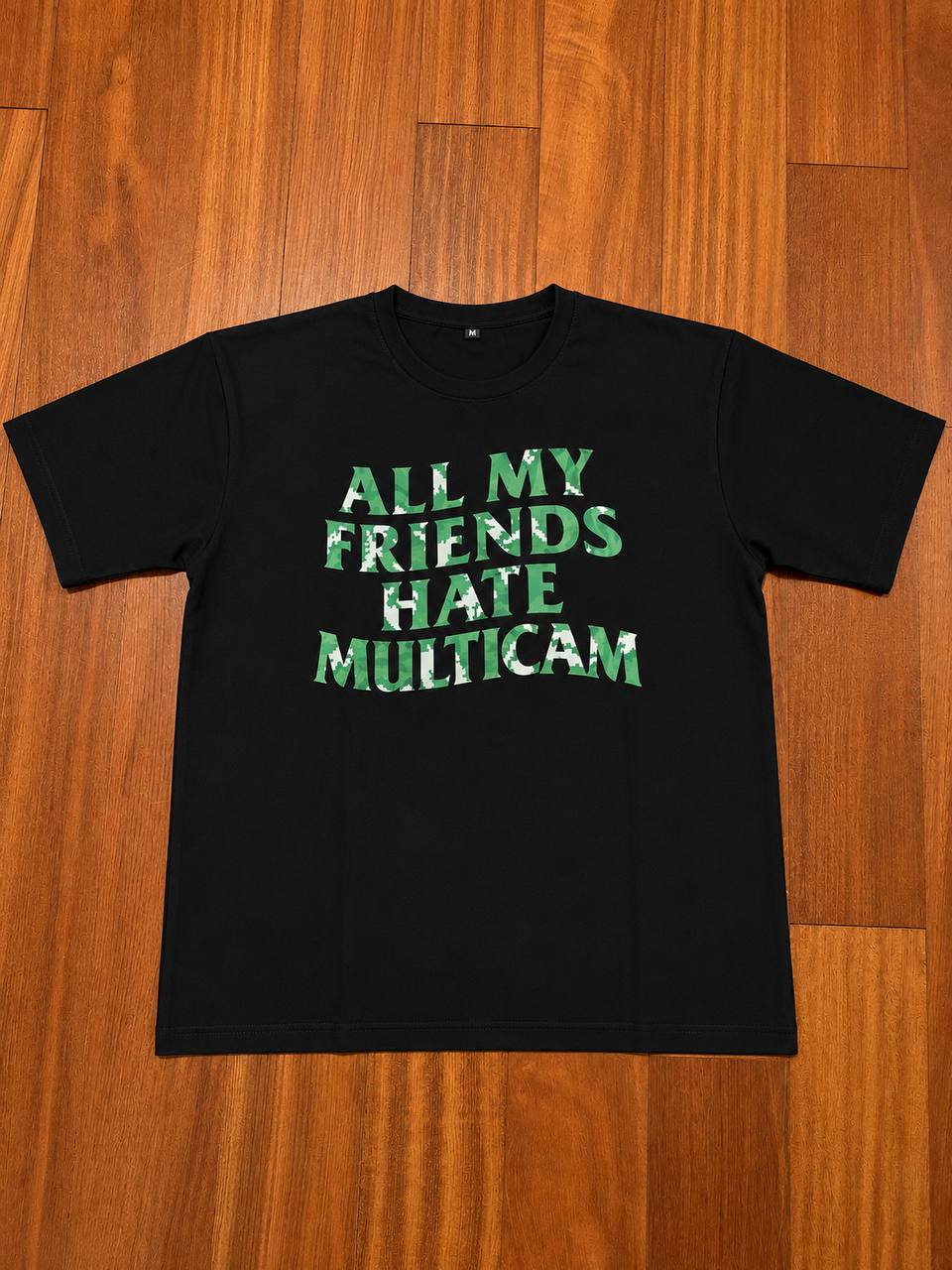 "All My Friends Hate Multicam" Berezka Camo 250gsm Heavyweight T-Shirt - SIZE L