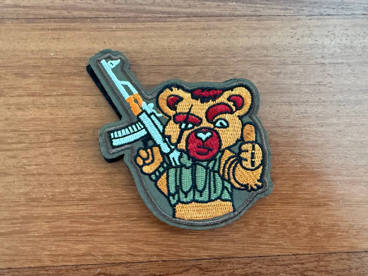 Russian Cartoon War Bear with AK Badge - Military Patch