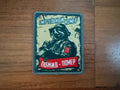 Russian "Fatal Act / Deadly Number" - Military Patch featuring a soldier graphic with Russian text on a military-style background, designed for collectors of Russian surplus.