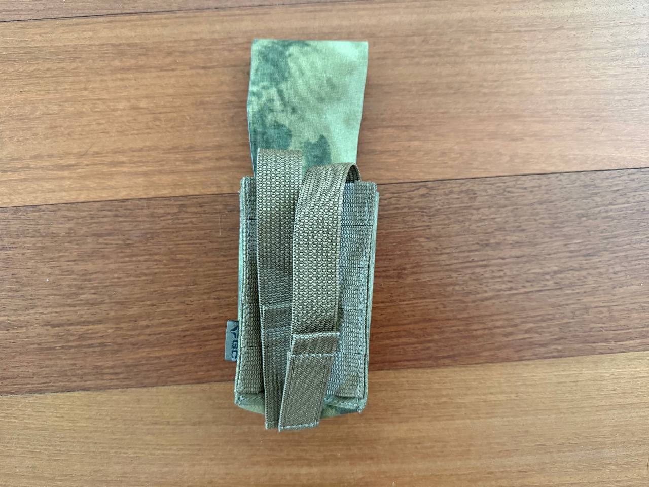Russian Gearcraft Double AK Mag Pouch (2CELL) - A-TACS FG Camo in green camouflage with durable straps, designed for secure carrying of two AK magazines, featuring Russian surplus style.